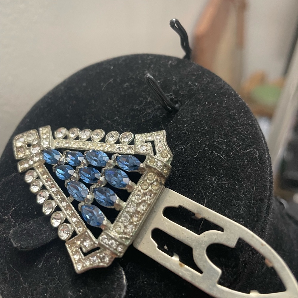 Signed But Cannot Read It. Blue And Clear Stones … - image 2